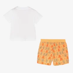 Moschino Baby White & Orange Baby Shorts Set -Outlet Little Gents Set Store moschino white orange baby shorts set 443343 f070f634793c53c76f5cc1ab754c66fe6d4b042d