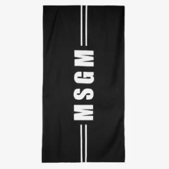 MSGM Black Micro Fleece Towel (165cm)