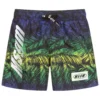 MSGM Blue & Green Logo Swim Shorts