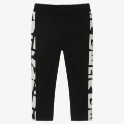 MSGM Boys Black Cotton Logo Trousers