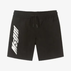 MSGM Boys Black Logo Swim Shorts