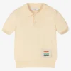 MSGM Boys Ivory Knitted Polo Shirt