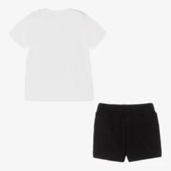 MSGM Boys White & Black Cotton Shorts Set -Outlet Little Gents Set Store msgm boys white black cotton shorts set 490399 9e24c3e5fe4f9f9dc35b5633093c6287bccef50e