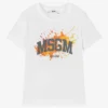 MSGM Boys White Logo Cotton T-Shirt