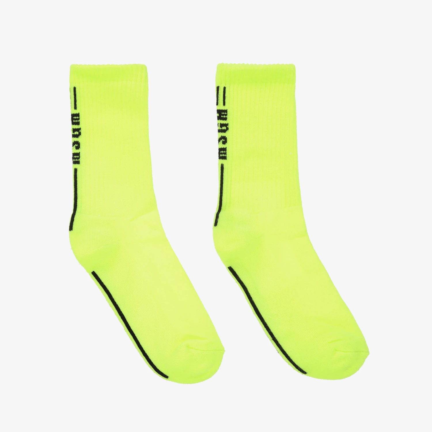 MSGM Neon Yellow Logo Socks 1 MSGM Neon Yellow Logo Socks
