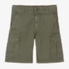 Naturino Boys Green Cotton Twill Cargo Shorts