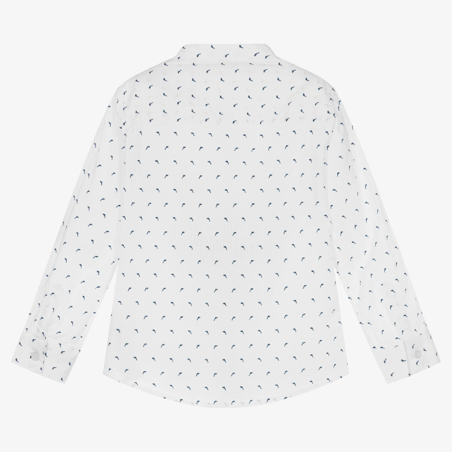 Naturino Boys White Cotton Dolphin Shirt 2 Naturino Boys White Cotton Dolphin Shirt - Image 2
