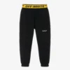 Off-White Black Cotton Industrial Logo Joggers