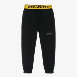 Off-White Black Cotton Industrial Logo Joggers