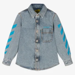 Off-White Boys Blue Diagonals Denim Shirt