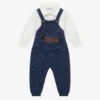 Paloma De La O Boys Blue Knit Dungarees Set