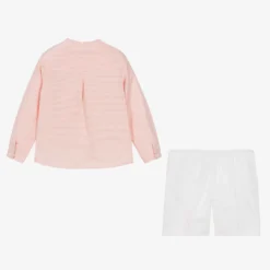 Paloma De La O Pink & White Cotton Striped Shorts Set -Outlet Little Gents Set Store paloma de la o pink white cotton striped shorts set 514656 e73fdcd92da4a6d86bbc043b5c062be07113a315