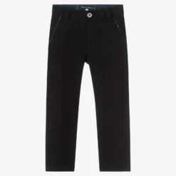 Pan Con Chocolate Boys Black Cotton Chinos
