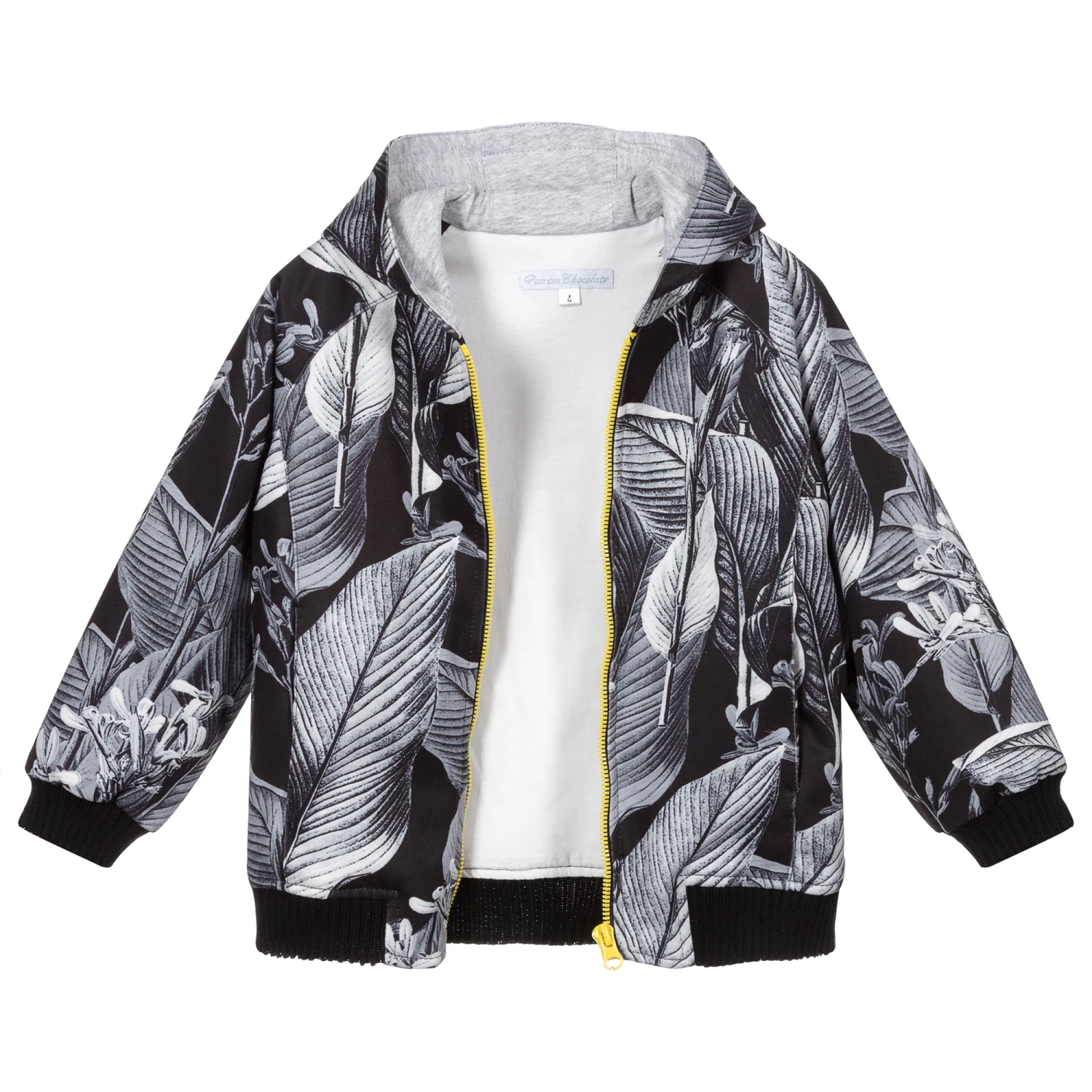 Pan Con Chocolate Boys Black & Grey Zip-Up Top 3 Pan Con Chocolate Boys Black & Grey Zip-Up Top - Image 3