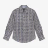 Pan Con Chocolate Boys Blue Cotton Paisley Shirt