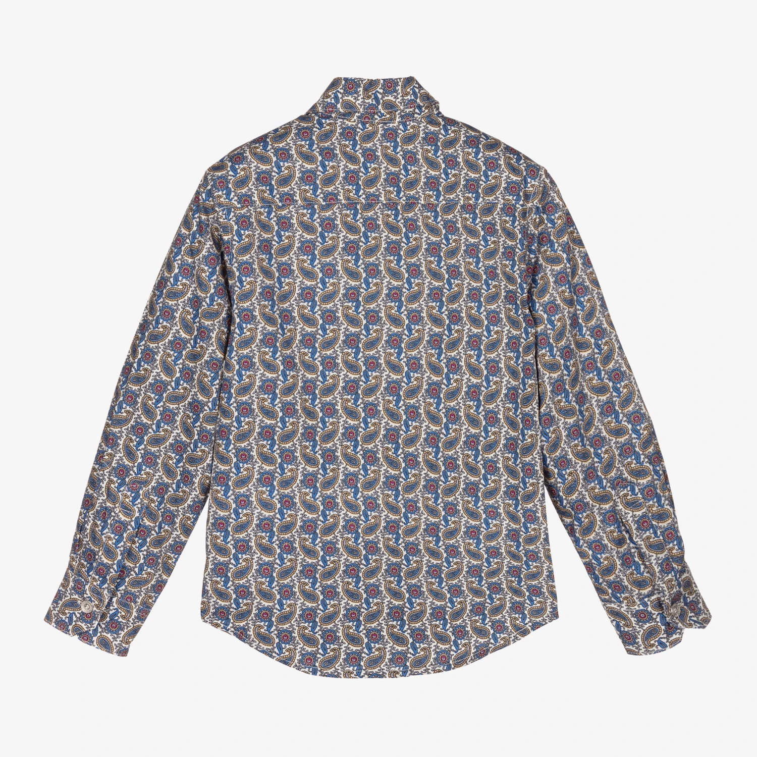 Pan Con Chocolate Boys Blue Cotton Paisley Shirt 2 Pan Con Chocolate Boys Blue Cotton Paisley Shirt - Image 2