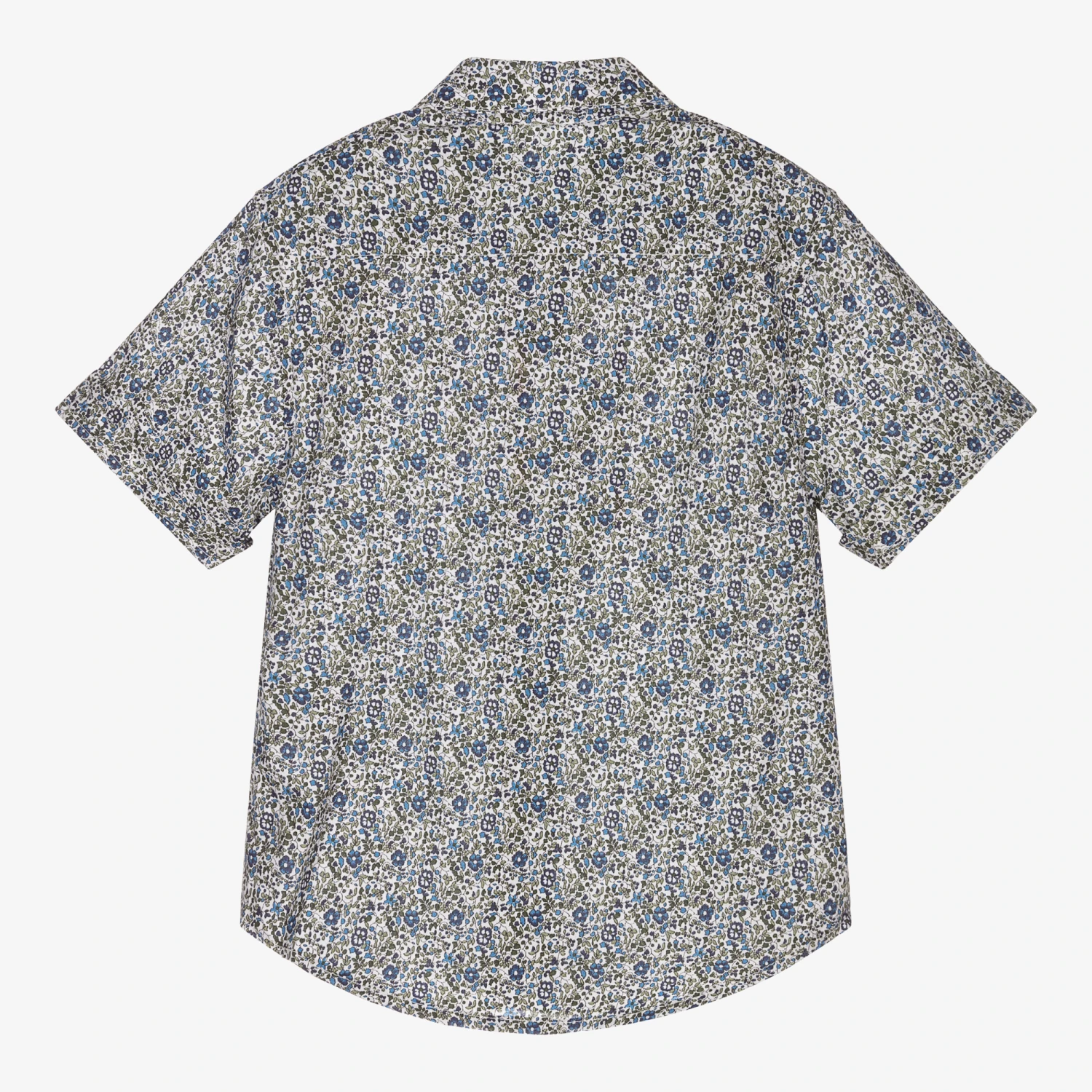 Pan Con Chocolate Boys Blue Floral Cotton Shirt 3 Pan Con Chocolate Boys Blue Floral Cotton Shirt - Image 3
