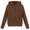 Pan Con Chocolate Brown Knitted Zip-Up Top