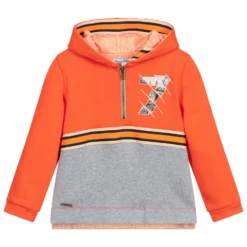 Pan Con Chocolate Orange & Grey Cotton Hoodie