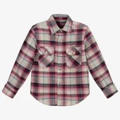 Pan Con Chocolate Red & Grey Cotton Check Shirt