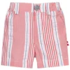 Pan Con Chocolate Red Striped Cotton Shorts