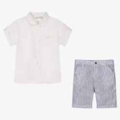 Patachou Boys Blue & White Striped Linen Shorts Set -Outlet Little Gents Set Store patachou boys blue white striped linen shorts set 493131 3299a637c489bed370ce603dd546c200fdc9954b