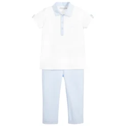 Patachou Boys Blue & White Trousers Set