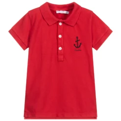 Patachou Boys Red Cotton Polo Shirt