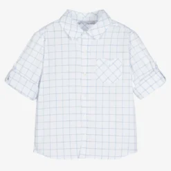 Patachou Boys White & Blue Check Shirt