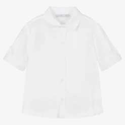 Patachou Boys White Linen & Cotton Shirt
