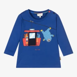 Paul Smith Junior Boys Blue Yeti Cotton Top