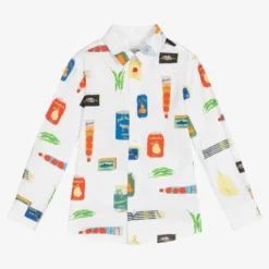 Paul Smith Junior Boys White Cotton Logo Shirt