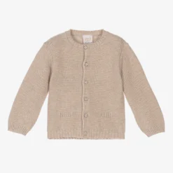 Paz Rodriguez Boys Beige Cashmere Cardigan