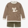 Paz Rodriguez Boys Brown & Green Shorts Set