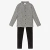 Paz Rodriguez Boys Grey Shirt & Trouser Set