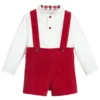 Paz Rodriguez Boys Red Corduroy Shorts Set