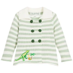 Powell Craft Boys Green Cotton Cardigan
