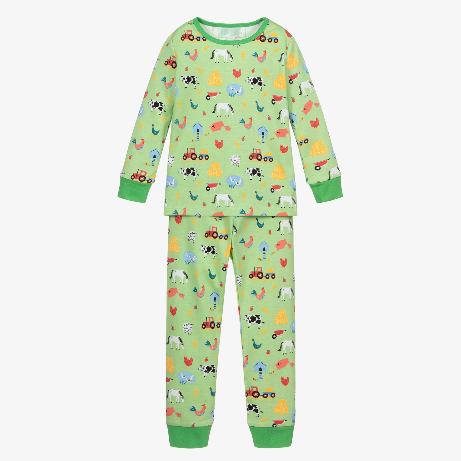 Powell Craft Green Cotton Pyjamas 1 Powell Craft Green Cotton Pyjamas