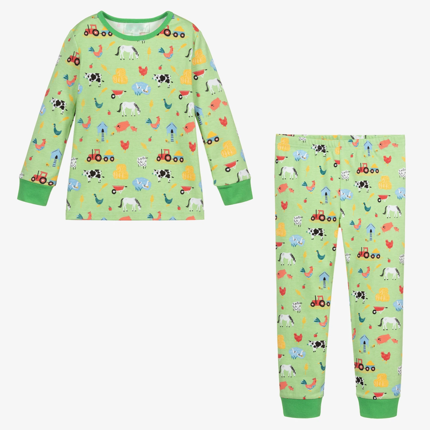Powell Craft Green Cotton Pyjamas 2 Powell Craft Green Cotton Pyjamas - Image 2