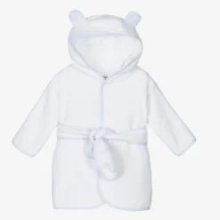 Pureté Du... Bébé Boys White Towelling Bathrobe