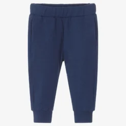 Roberto Cavalli Boys Blue Cotton Logo Joggers