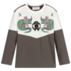 Roberto Cavalli Boys Grey & Ivory Jersey Top
