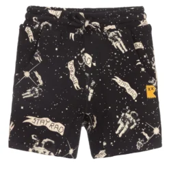 Rock Your Baby Boys Black Cotton Shorts