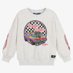 Rock Your Baby Boys Grey Rodger Dodger Hotwheels Sweatshirt