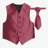 Romano Vianni Boys Burgundy Waistcoat & Adjustable Tie Set