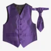 Romano Vianni Boys Dark Purple Waistcoat & Adjustable Tie Set