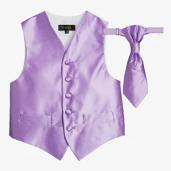 Romano Vianni Boys Purple Waistcoat & Adjustable Tie Set