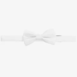 Romano White Satin Bow Tie (10cm)