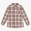 Sarah Louise Boys Beige Checked Shirt