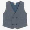 Sarah Louise Boys Blue & Grey Check Waistcoat